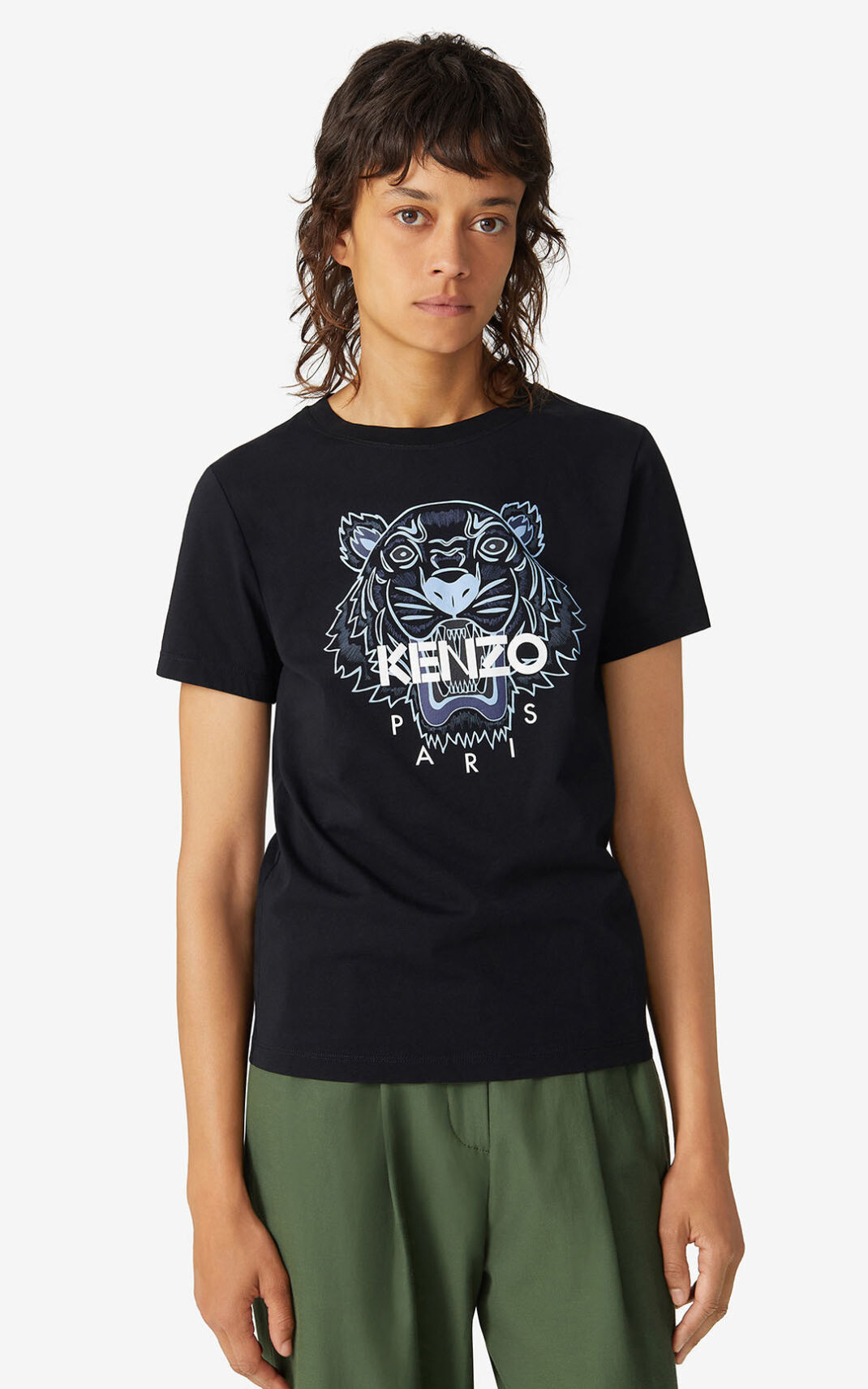 Camisetas Kenzo Tiger Mujer Negras WFL397426